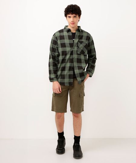 camisa xadrez juvenil manga longa verde 14 camisa xadrez juvenil manga longa verde 14