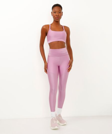 calça legging cós largo esportiva ace lilás P