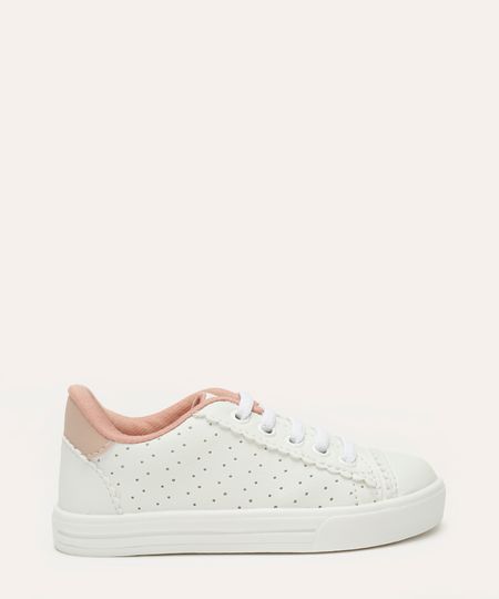 tênis infantil com babado branco 20