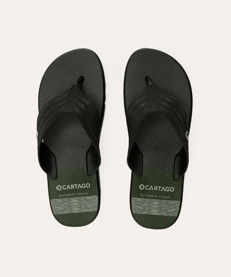 chinelo emborrachado montreal cartago preto - preto mescla 39