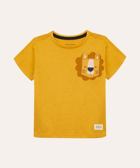 camiseta infantil leão manga curta marrom 2