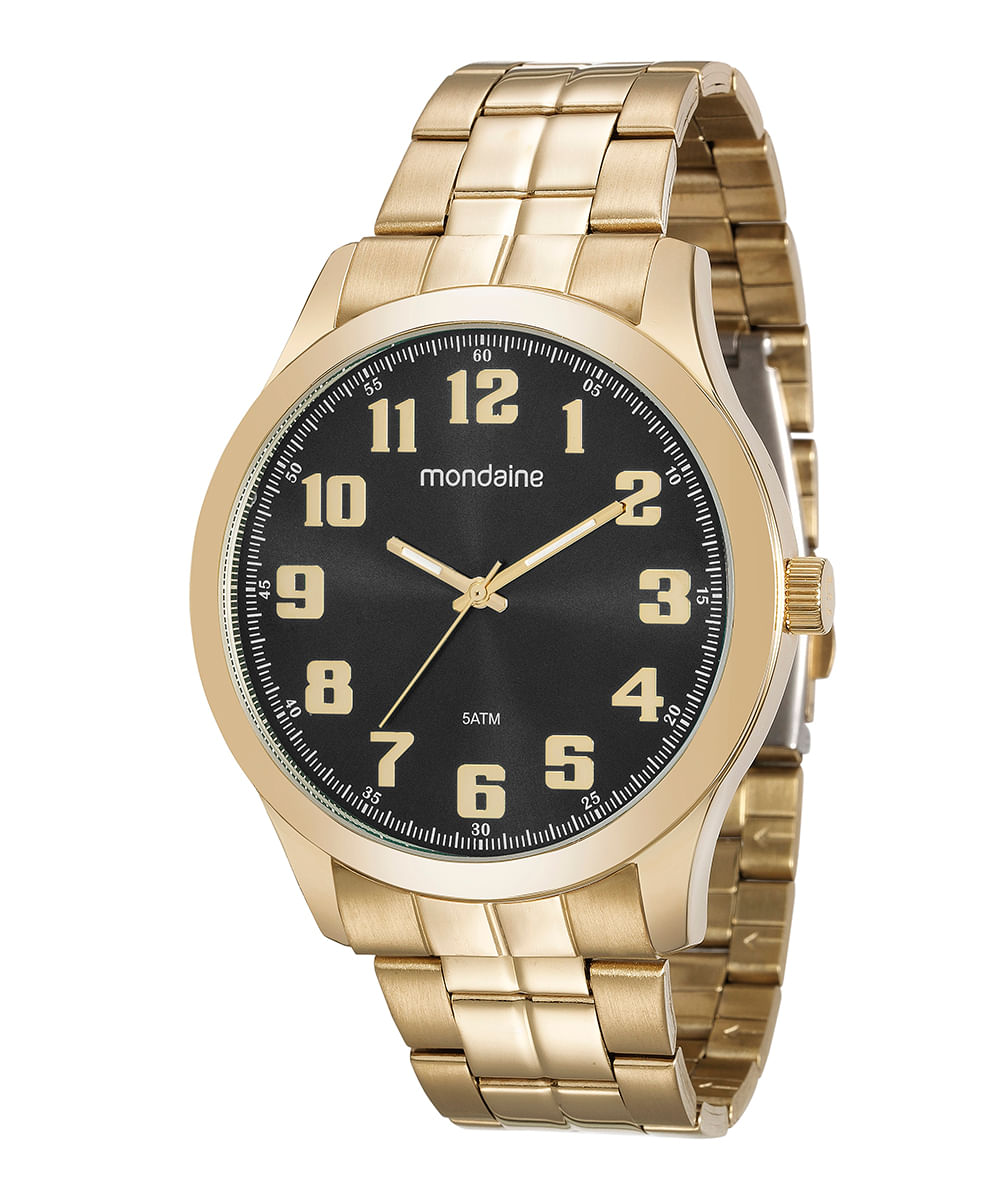 relógio analógico mondaine 99195GPMVDE3KS dourado
