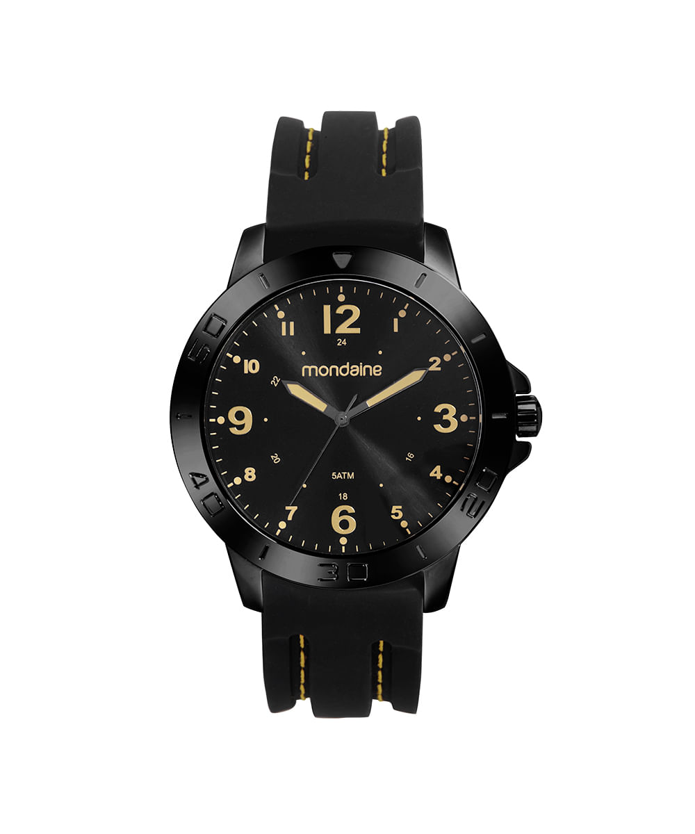 relógio analógico mondaine 99698GPMVPI2KF preto