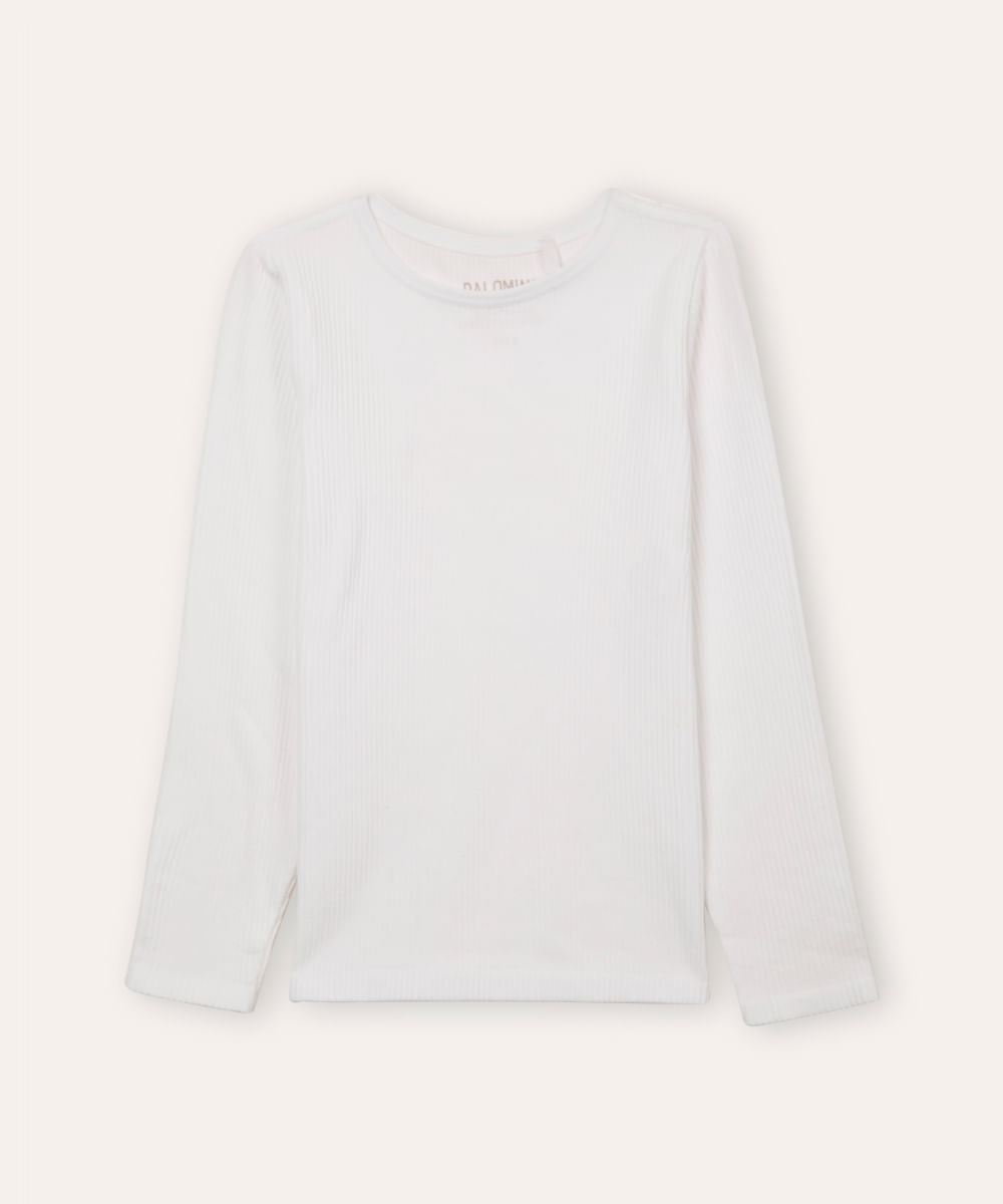 blusa canelada infantil off white