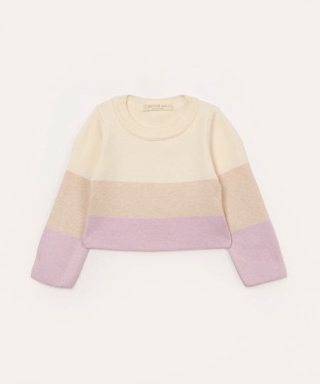 suéter de tricot manga longa infantil listrada colorido 1