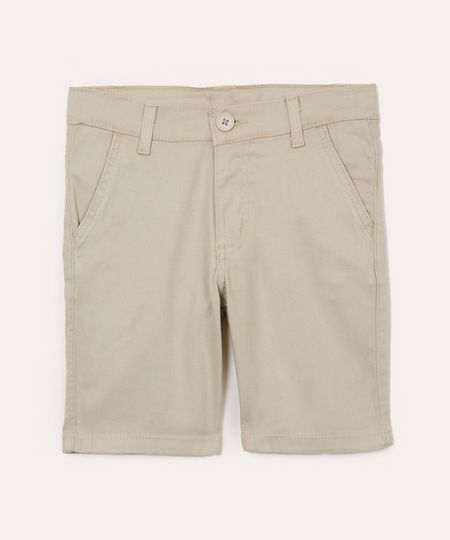 bermuda reta com bolso chino infantil bege 8