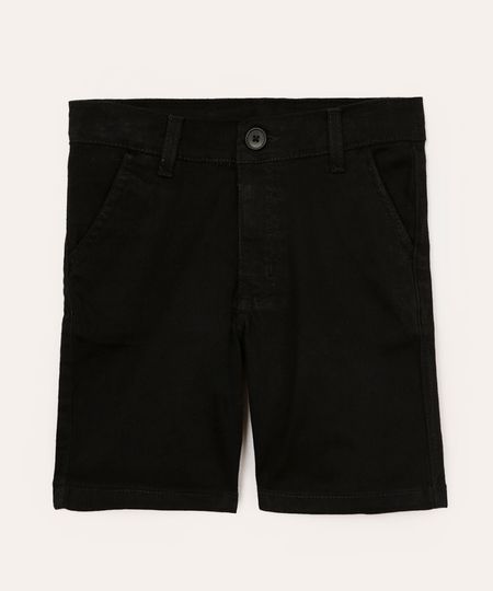 bermuda reta com bolso chino infantil preta 4