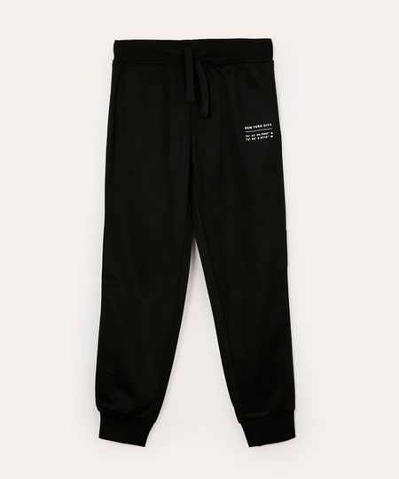 calça jogger com listras infantil preta 4