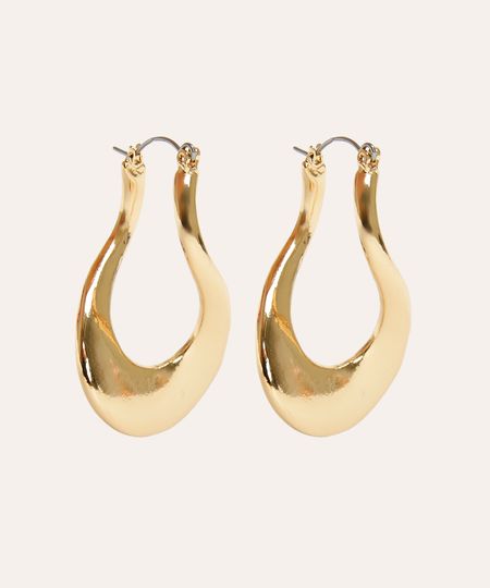 brinco de metal torcido dourado UNICO