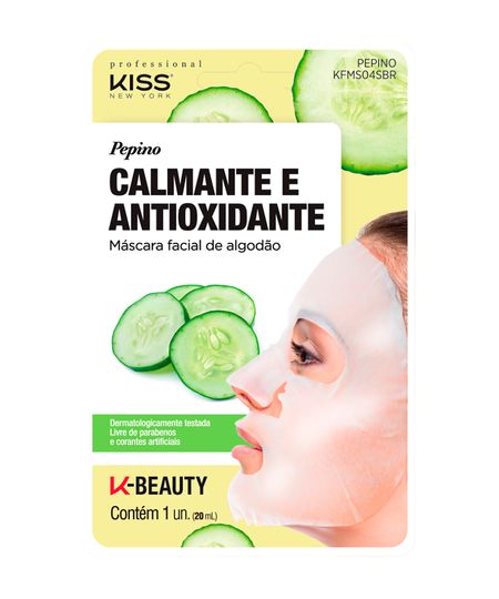 Kiss NY Professional Máscara Facial de Algodão  - Pepino único 20 ML Kiss NY Professional Máscara Facial de Algodão  - Pepino único 20 ML