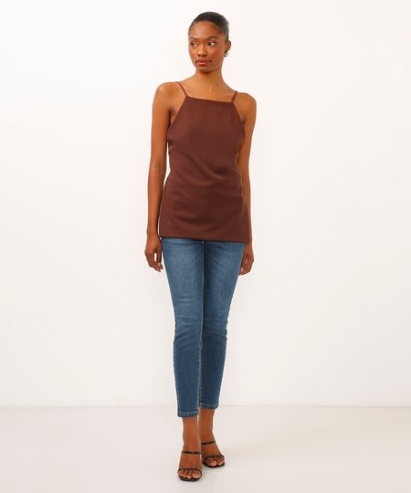 calça jeans super skinny cintura alta azul 34