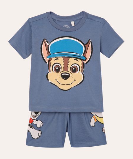 pijama de algodão infantil patrula canina azul 1