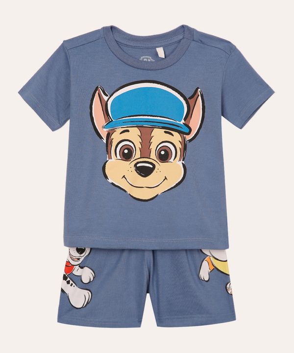 pijama de algodão infantil patrula canina azul 4