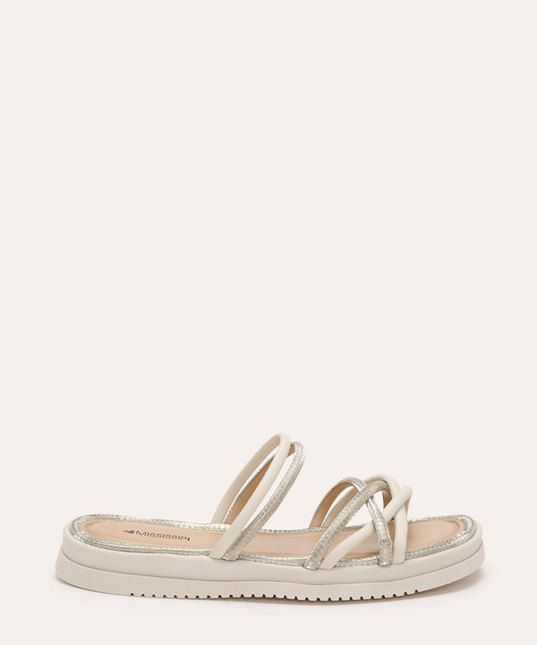 rasteirinha flatform com brilho mississipi off white 36