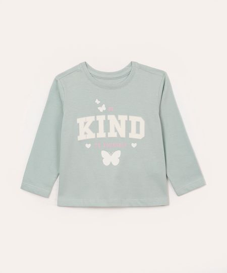 camiseta de algodão infantil kind verde 5