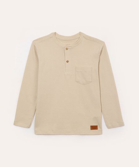 camiseta infantil gola portuguesa bege 12