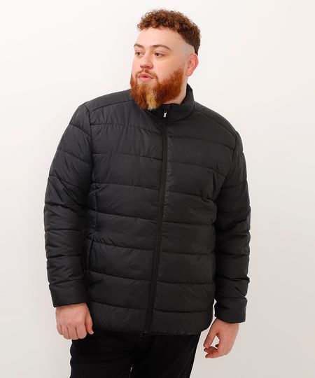 jaqueta puffer plus size preto GG4