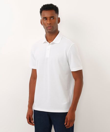 polo de algodão básica manga curta branco G polo de algodão básica manga curta branco G