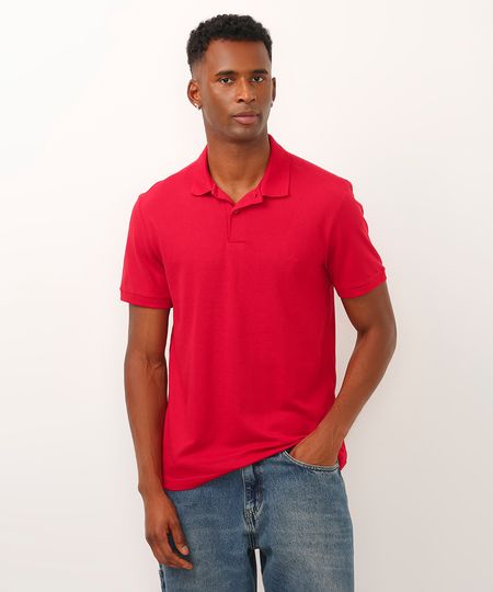 polo básica manga curta - vermelho P