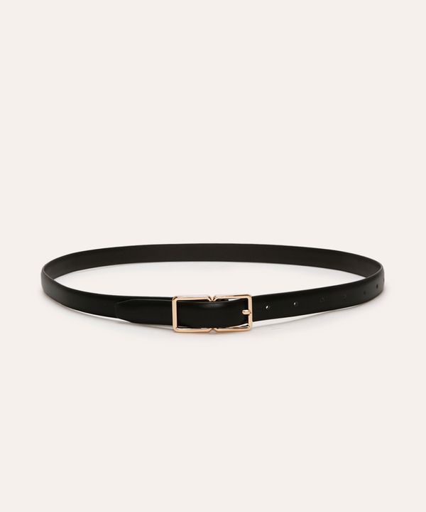 cinto com fivela dupla quadrada preto 85CM