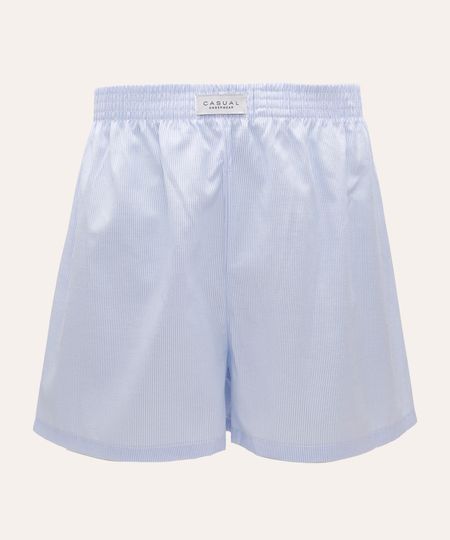 cueca samba canção de algodão listrada azul P