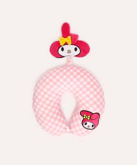 apoio de pescoço com máscara de dormir my melody rosa UNICO
