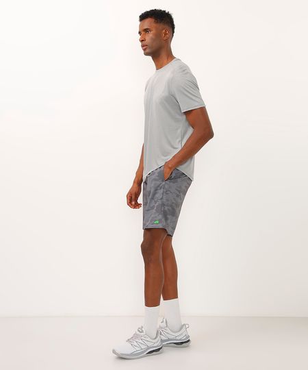 bermuda reta cós com elástico esportiva ace cinza GG bermuda reta cós com elástico esportiva ace cinza GG