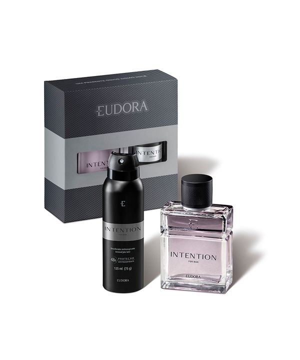 estojo eudora intention for man deo colônia 100ml intention for man desodorante antitranspirante aerossol 125ml UNICO
