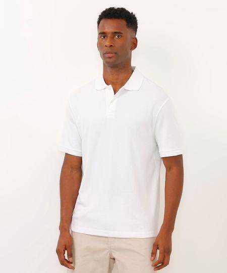 polo de algodão manga curta off white GG