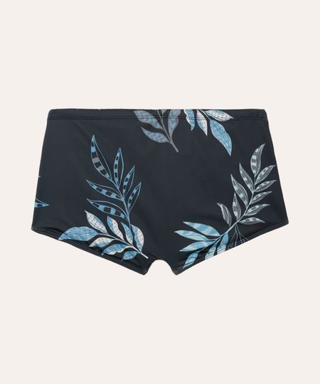 sunga boxer folhagem proteção uv azul M sunga boxer folhagem proteção uv azul M