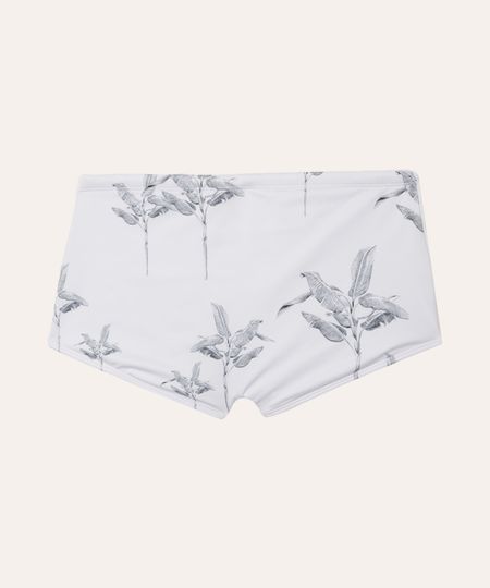 sunga boxer folhagem proteção uv branca P sunga boxer folhagem proteção uv branca P