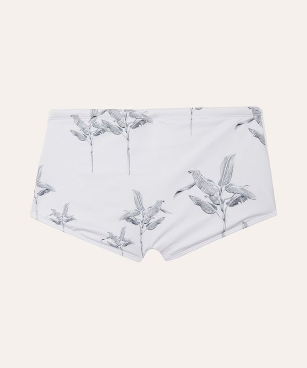 sunga boxer folhagem proteção uv branca GG