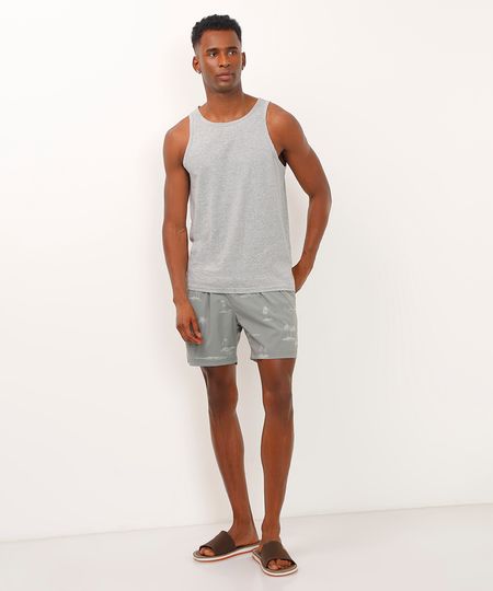short com bolsos coqueiros verde P