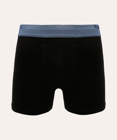 cueca boxer de algodão lupo preta M