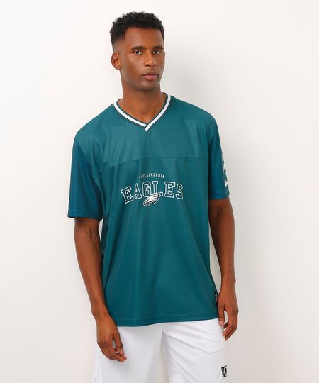 camiseta oversized mangas curtas nfl eagles verde P