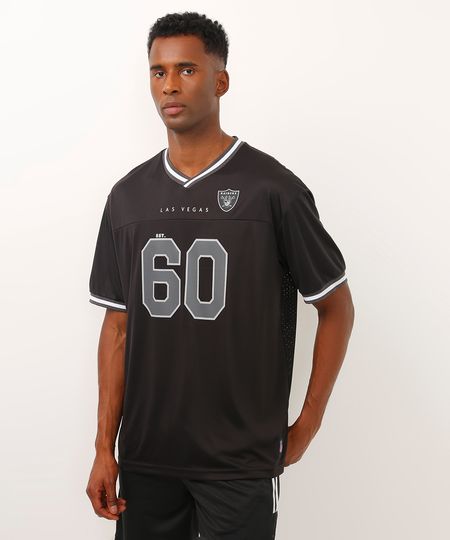 camiseta oversized manga curta nfl raiders preta G