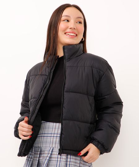 jaqueta puffer juvenil preta 10