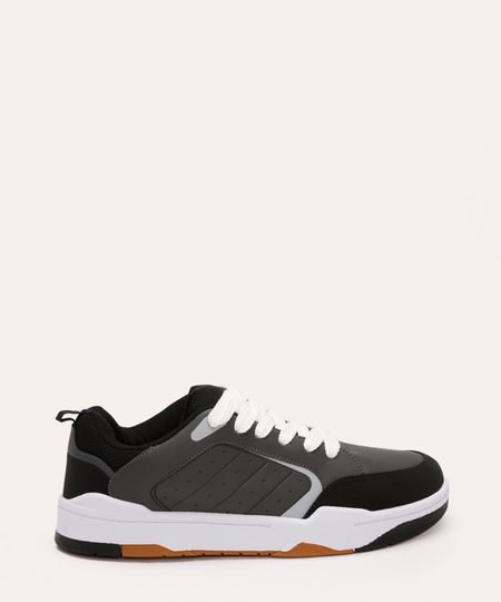 tênis casual com recortes ace cinza 39