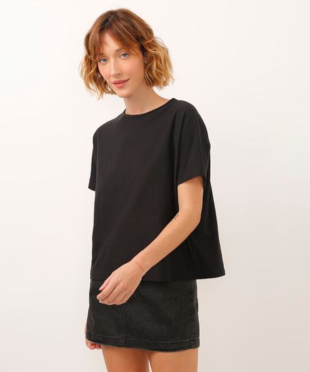blusa muscle tee de algodão preta PP