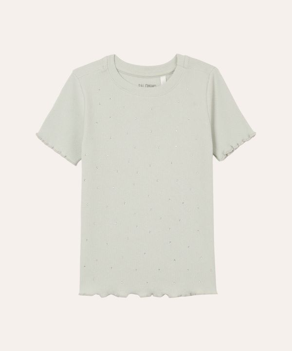 blusa infantil de algodão com brilho manga curta verde 12