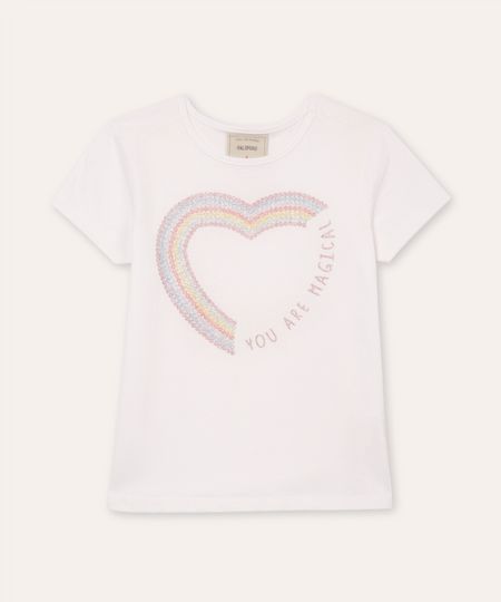 camiseta de algodão infantil you are magical off white 4