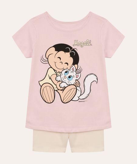 conjunto de algodão infantil magali rosa 2 conjunto de algodão infantil magali rosa 2
