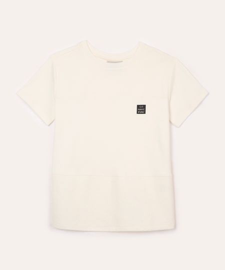 camiseta de algodão infantil texturizada off white 4