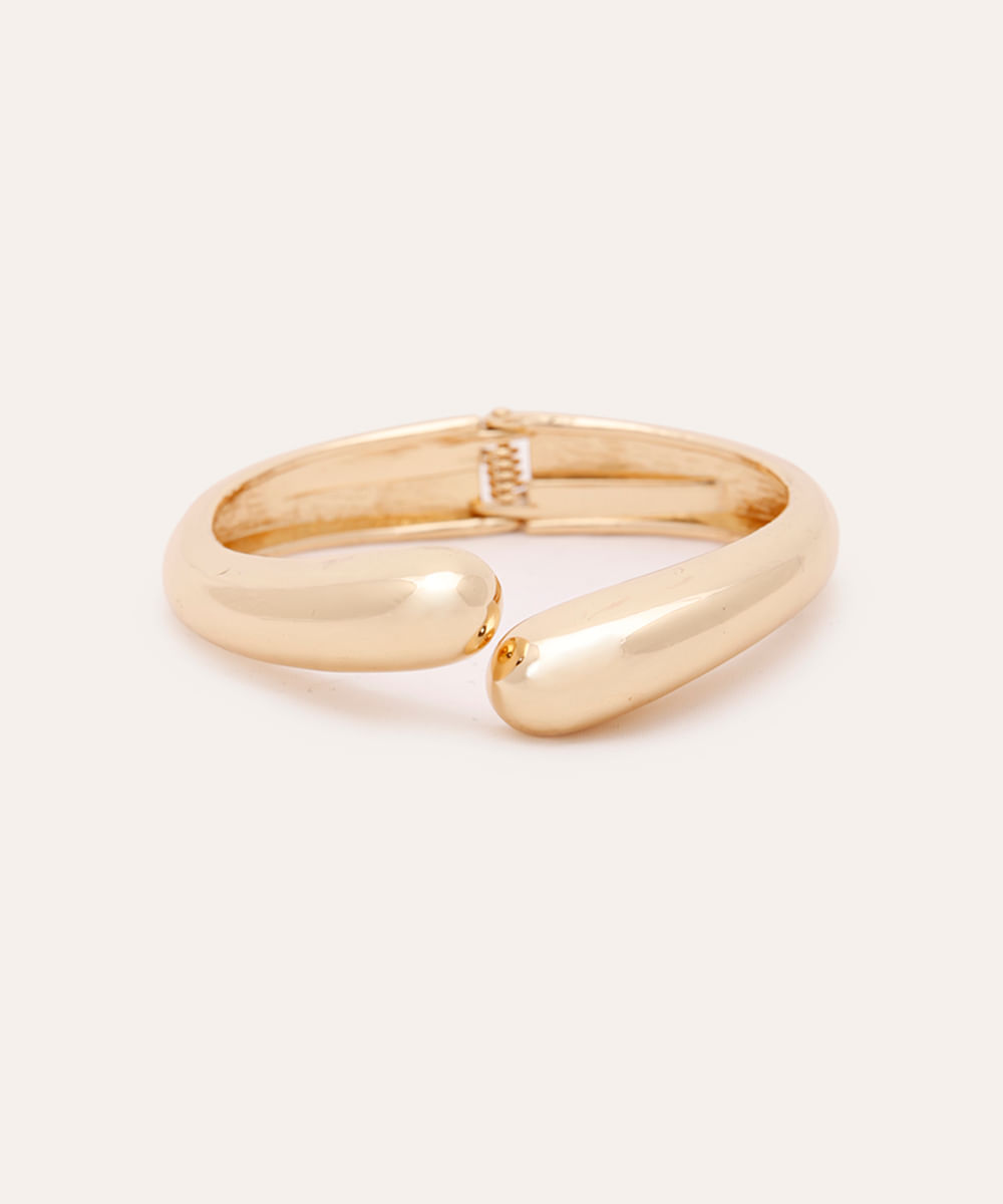 bracelete de metal gota dourado