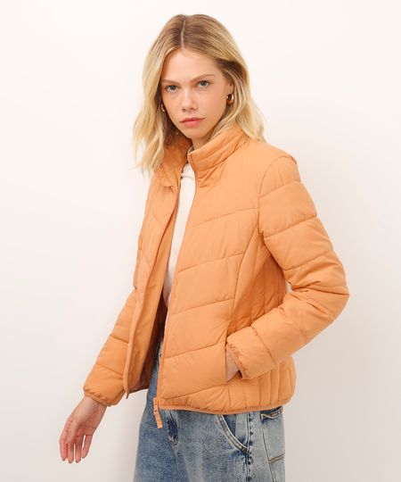 jaqueta puffer caramelo PP