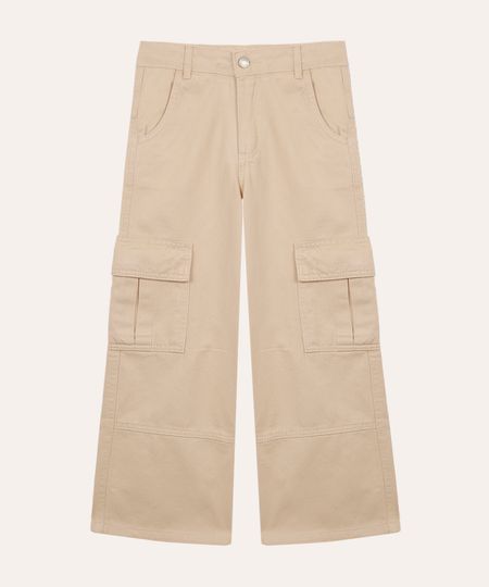 calça de sarja cargo infantil bege 4