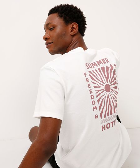 camiseta de algodão manga curta summer off white PP camiseta de algodão manga curta summer off white PP