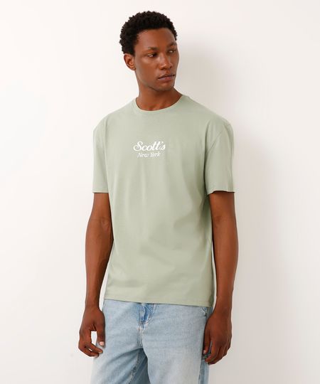 camiseta relaxed de algodão scotts new york verde PP
