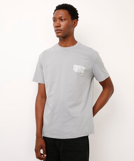 camiseta relaxed fit de algodão one piece cinza GG