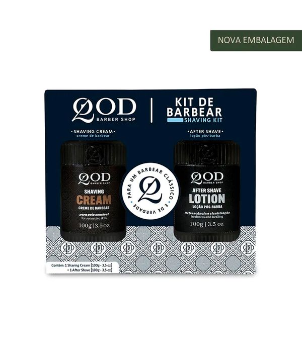 kit qod barber shop creme de barbear e loção pós barba UNICO